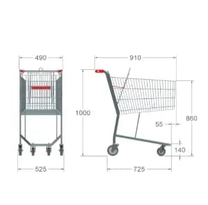 Carrinho de Supermercado 130 litros com porta-bebê Modelo: L504.02
