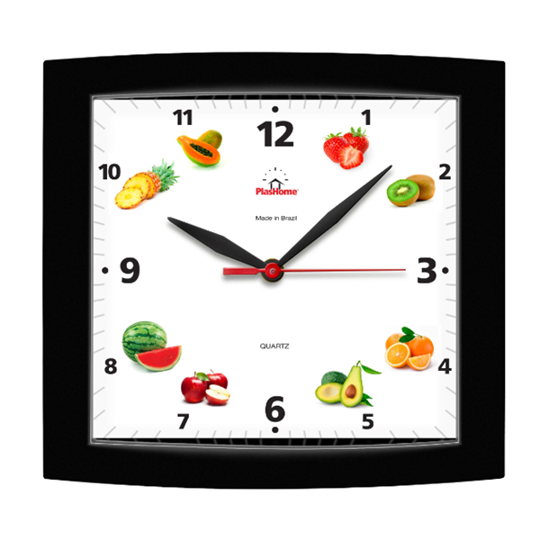 Relógio de parede Alpha Fruta Preto