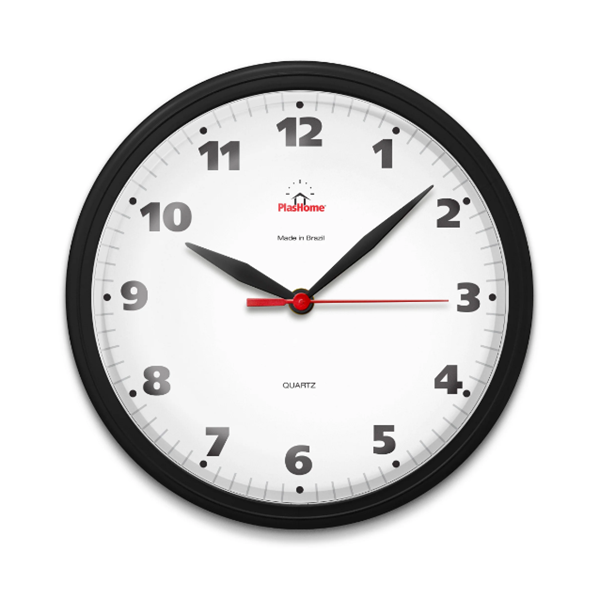 Relógio de parede Ômega Clássico Preto